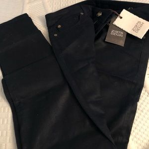 NWT Zara Wax Coated Skinny Jeans